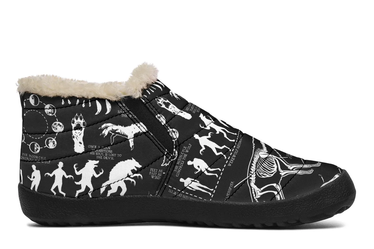 Wolf Study Winter Sneakers - Warm & Easy Slip-On Shoes Lined with Vegan Wool with Anti-Slip Soles