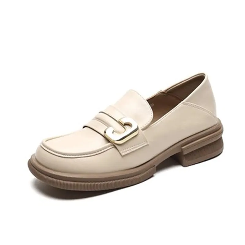 Women Retro Minimalist Soft Leather Casual Loafers