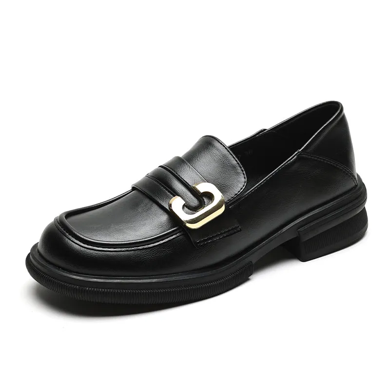 Women Retro Minimalist Soft Leather Casual Loafers