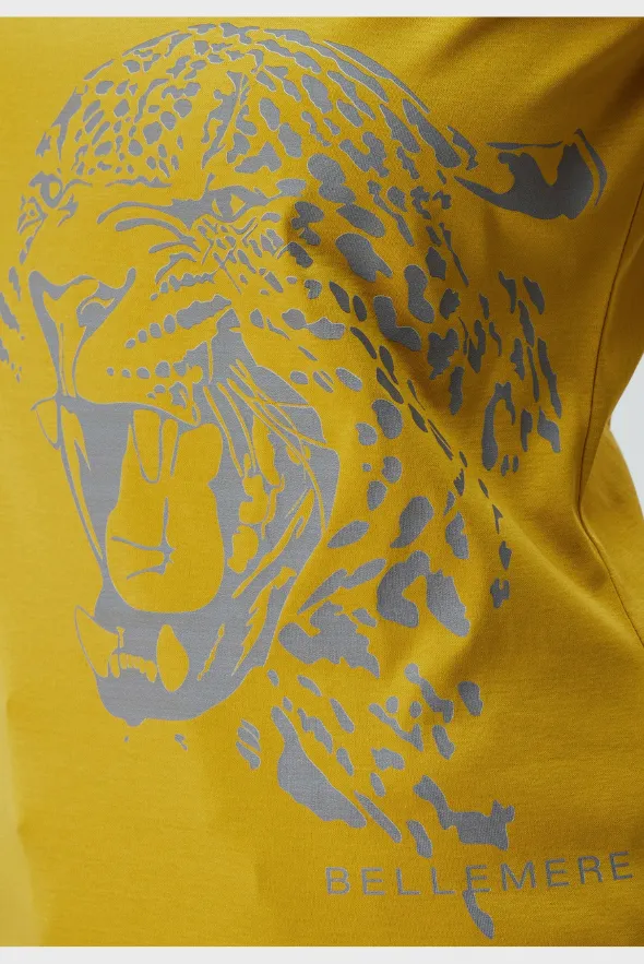 Women’s Leopard Graphic Print V-Neck T-Shirt