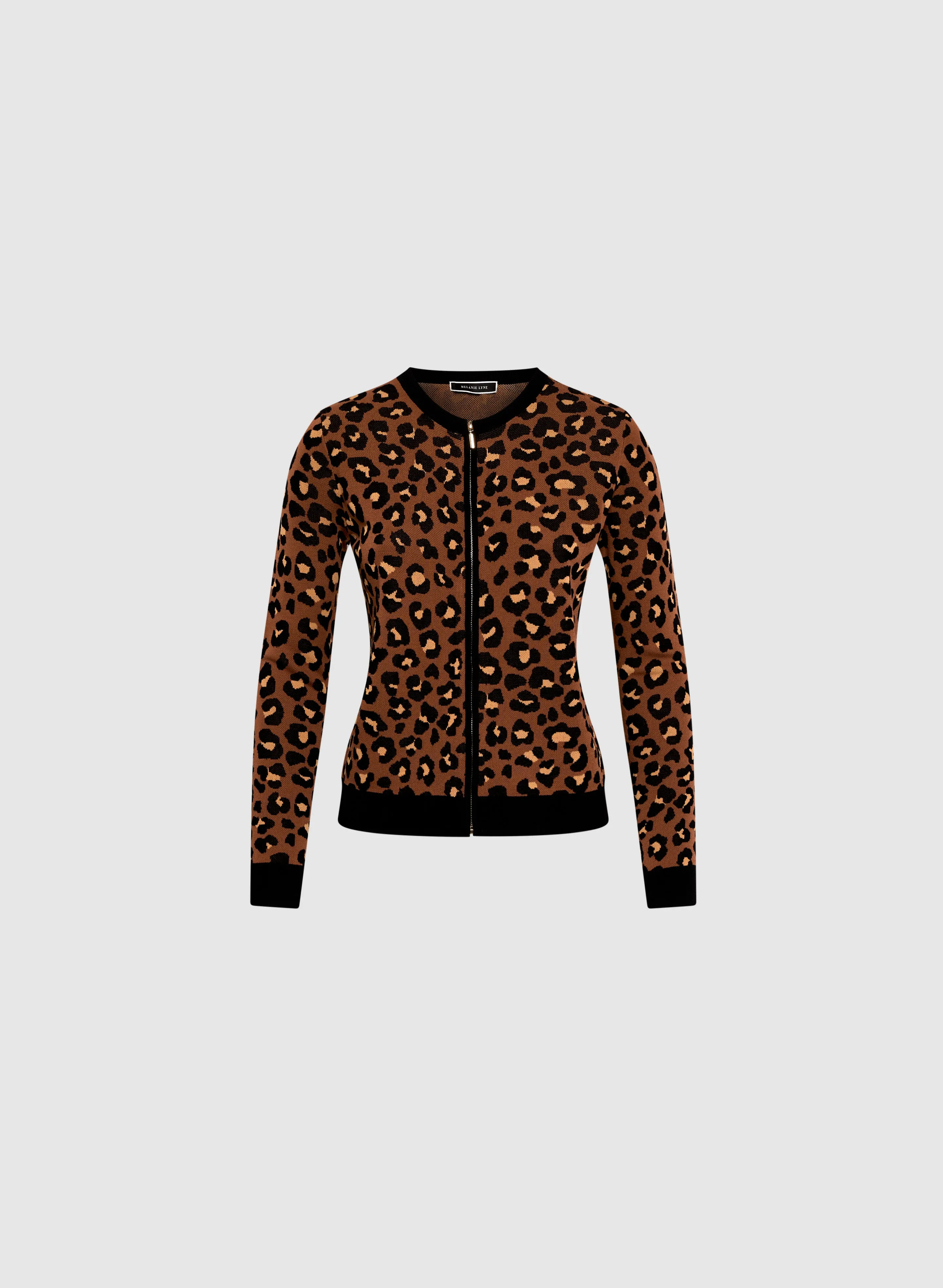 Zip Front Leopard Print Cardigan